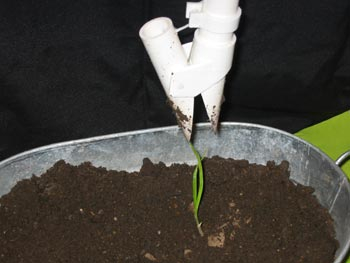 Pull the seeder from the ground Pull the seeder from the ground